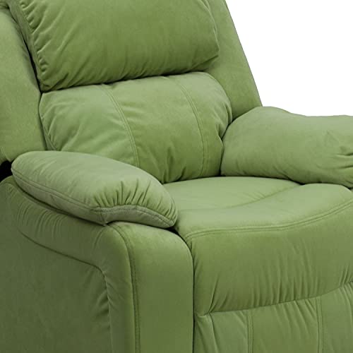 Flash Furniture Charlie Kids Recliner with Storage Arms Avocado Microfiber