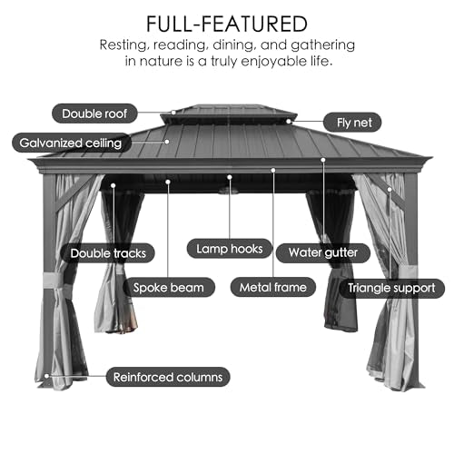 Kozyard Alexander 12' X 16' Hardtop Gazebo Gray