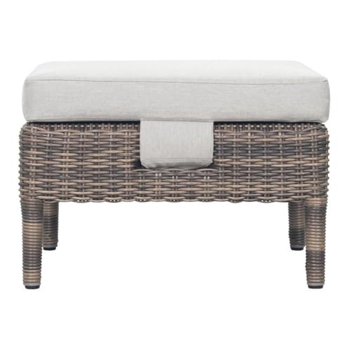 Seasonal Living Provenance Signature Wicker Leeward Aluminum Ottoman Brown