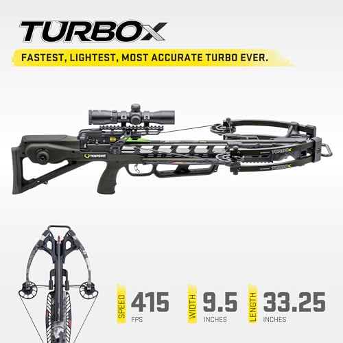 TenPoint Turbo X Crossbow Moss Green 415 FPS with 100-Yard RangeMaster Scope and ACUslide System