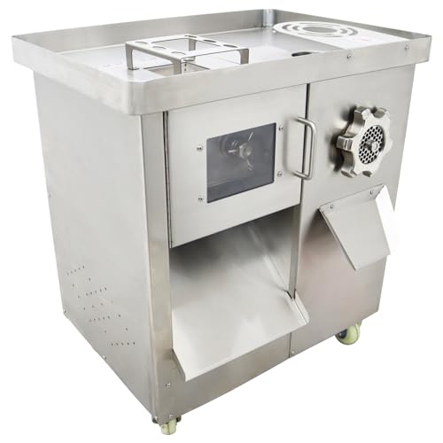 INTSUPERMAI Electric Meat Grinder and Slicer Commercial 110V with 5MM Blade Silver