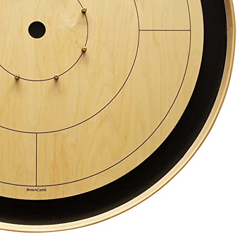 BrownCastle Crokinole Tournament Board with Carry Case Tracey Black