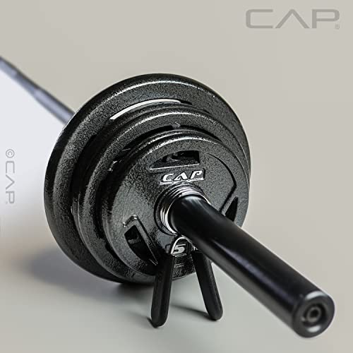 CAP Barbell Starter Olympic Weight Set 105lbs, Set with Plates and Bar