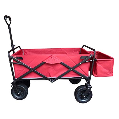 5sssallefaa Outdoor Folding Garden Trolley Cart Heavy Duty Red