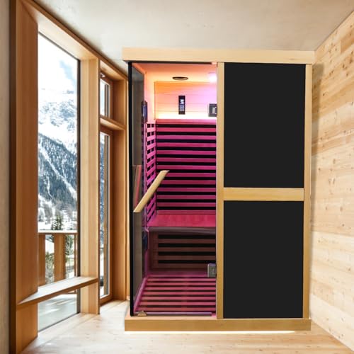 Daleyzay 2 Person Low EMF Infrared Hemlock Sauna Natural