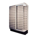Quantum Storage Systems Gondola Slider System with 56 White Bins Ivory
