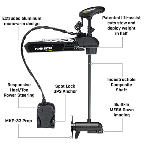 Minn Kota Ultrex Freshwater Bow-Mount Motor with MEGA Down Imaging, i-Pilot Link GPS, 80 lbs Thrust, 45" Shaft Black