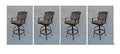 Patio Land St Augustine Outdoor Patio Bar Stools Dark Bronze Solid Cast Aluminum with Walnut Sunbrella Cushions (4, 30")