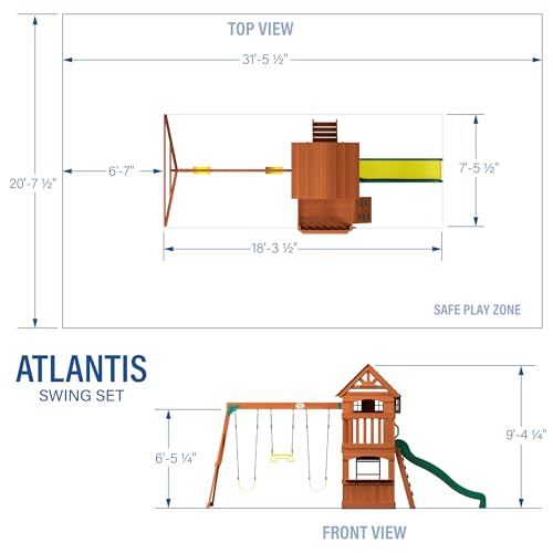 Backyard Discovery Atlantis Cedar Wooden Swing Set Brown