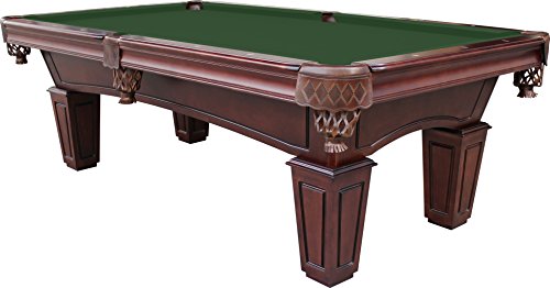 Playcraft St Lawrence 8' Espresso Slate Pool Table with Leather Drop Pockets