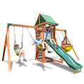 Sportspower Sherwood Wood Swing Set with Swings & Slide Green