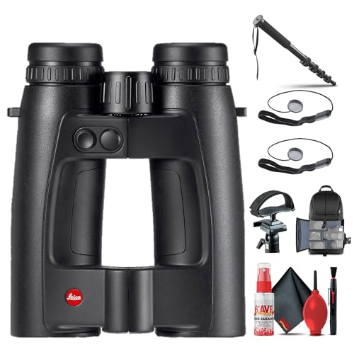 Leica 8x42 Geovid Pro Rangefinder Binoculars Black with Tripod Adapter, Backpack, Monopod, Cleaning Kit, 2 x Cap Keeper