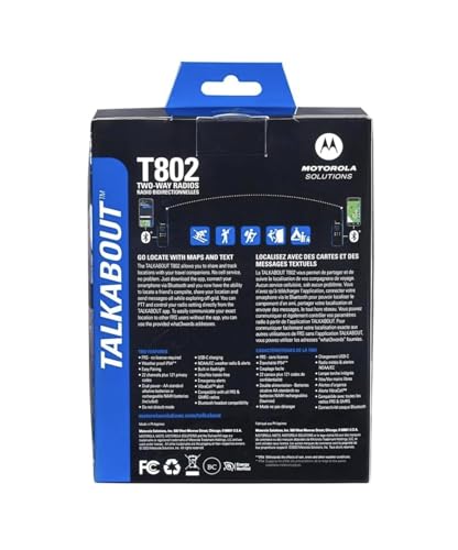 Motorola Solutions Talkabout T802 Portable FRS Two Way Radio 8 Pack Blue/Black