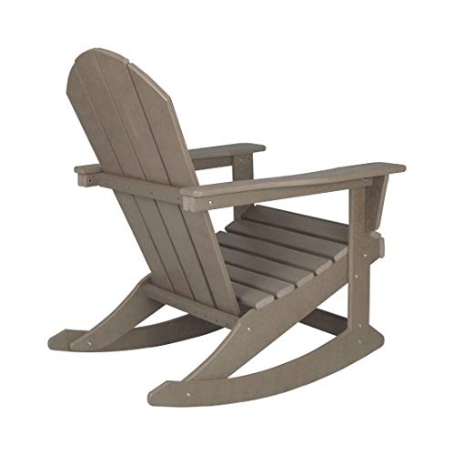 WO WESTIN OUTDOOR Classic Patio Rocking Chair Set of 4 PCS Weathered Wood