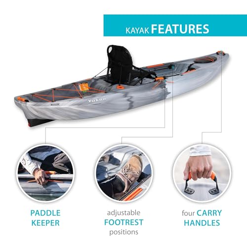 Lifetime Yukon Angler Sit-On-Top Fishing Kayak with Triple Rod Holder and Paddle 11' 6" Gray