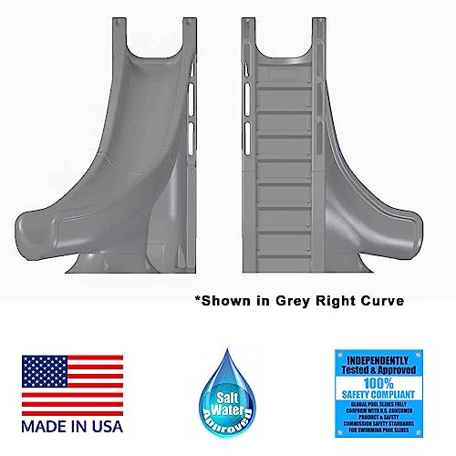 Global Pool Products Tidal Wave Inground Pool Slide Left Curve Grey