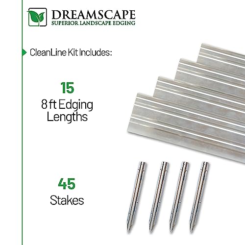 Dreamscape Cleanline Aluminum Edging Mill Finish 3/16"W x 4"H x 8'L