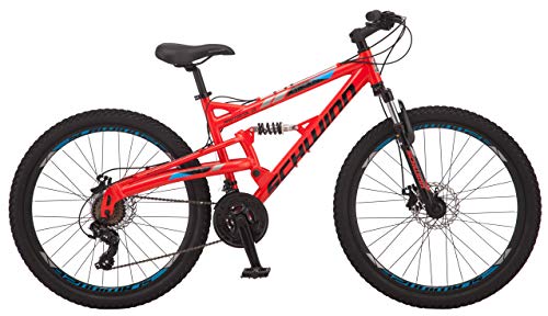 Schwinn Protocol 1.0 Mountain Bike 26-Inch Wheels Full Suspension Red/Blue