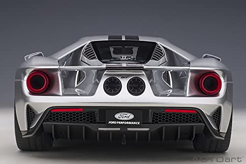 AUTOart 2017 Ford GT Ingot Silver Metallic Model Car 1/12 Black Stripes