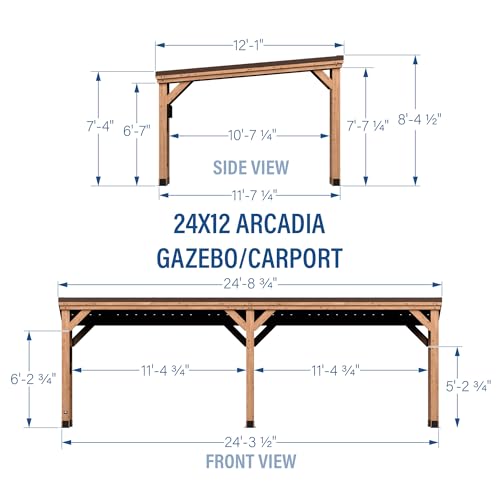 Backyard Discovery Arcadia Cedar Wood Outdoor Gazebo Pavilion Light Brown