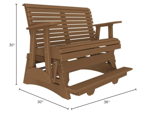 Furniture Barn USA Poly Lumber 4' Plain Rollback Balcony Glider Antique Mahogany