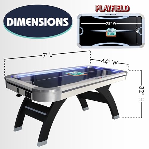 Freetime Fun Air Hockey Table 7ft LED Black