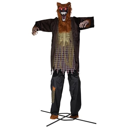 Northlight Huge Lighted Animated Talking Werewolf Halloween Decoration 12'' Brown