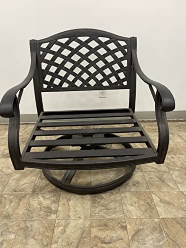 Patio Land Nassau Outdoor Patio Set of 4 Swivel Rocker Club Chairs Dark Bronze