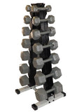 Ader Sporting Goods Dumbbell Rack with Hexgon Dumbbell Set Grey