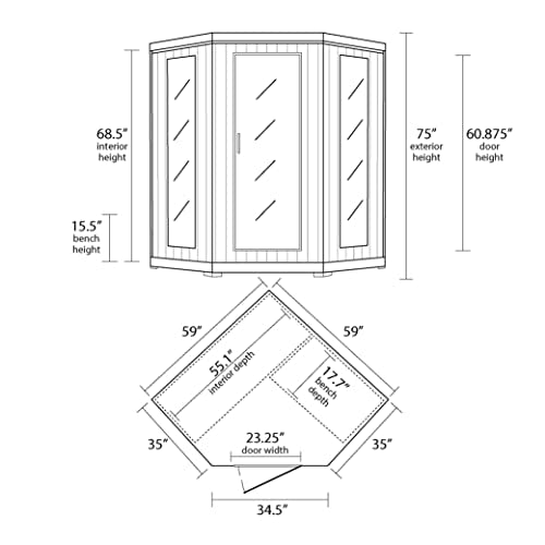 Blue Wave Radiant Saunas BSA1320 Whistler Cedar Infrared Sauna 3-4 Person