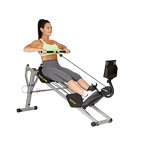 Total Gym Foldable Incline Rowing Machine with 6 Resistance Levels, Black