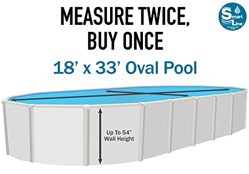 Smartline 18x33 Oval Liner | Overlap Style | 54" Wall Height | 25 Gauge Virgin Vinyl | Boulder Swirl