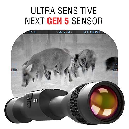 ATN Thor 5 Smart HD Thermal Scope with Gen 5 Sensor, Video Recording, Ballistic Calculator, RAV Black