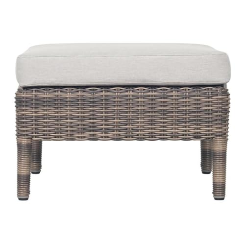 Seasonal Living Provenance Signature Wicker Leeward Aluminum Ottoman Brown
