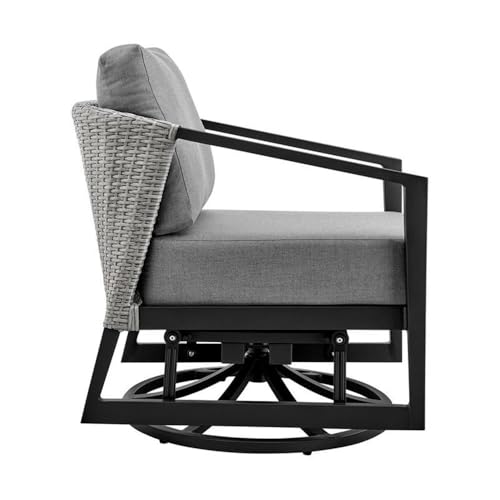 Armen Living Palma Aluminum Outdoor Swivel Lounge Chair Gray