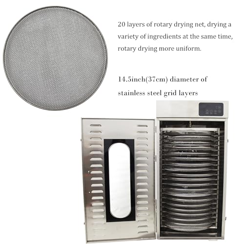 HQHAOTWU 20 Layers Rotary Food Dehydrator Machine Stainless Steel Commercial Dryer