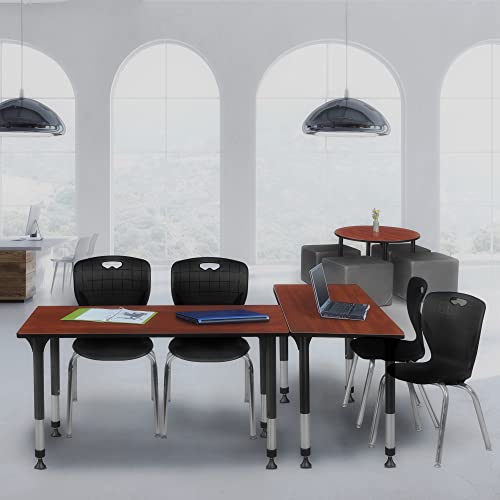 Regency Kee Adjustable Classroom Table Set with 18" Chairs Cherry/Black