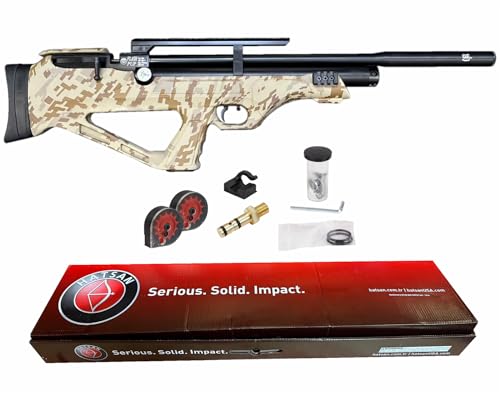 Wearable4U Hatsan FlashPup QE Limited Edition .25 Cal Air Rifle Digital Tan Camo Bundle with Pellets, Targets, and Scope