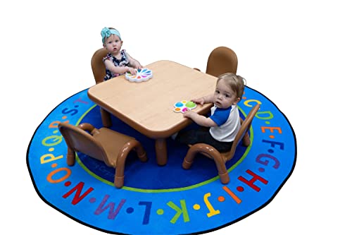 Children's Factory Angeles Baseline Toddler Table and Chairs Set Natural Wood