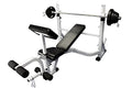 Ader Sporting Goods Olympic Universal Bench with EZ Grip Plates & Bar - White
