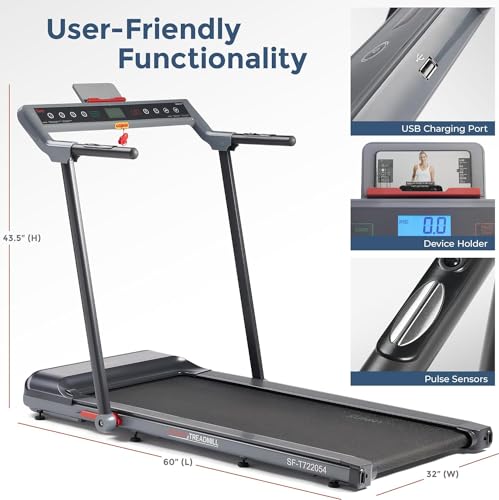 Sunny Health & Fitness Pegasus Smart Treadmill Gray