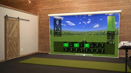 Golf Simulator Guys Electric Retractable Impact Screen 14 feet White