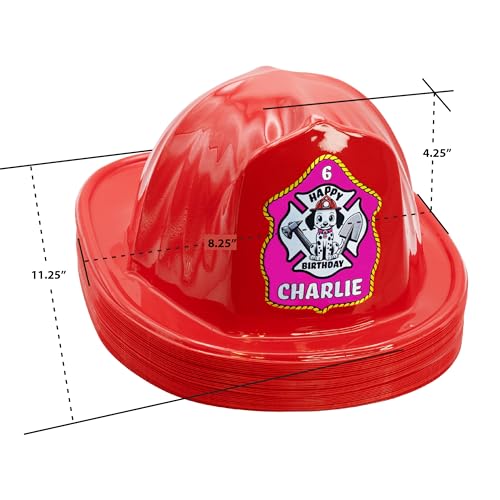 Kenco Kids Customizable Plastic Firefighter Hats Red