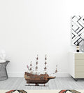 HomeRoots 33 in. Sovereign of The Seas Hand Painted Boat Sculpture Multicoloured