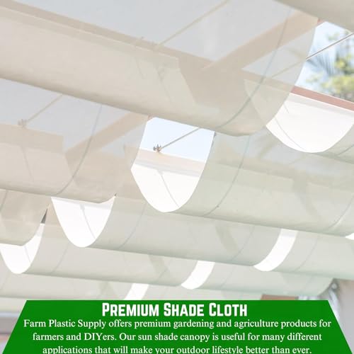Farm Plastic Supply White Shade Cloth 50% Mesh Fabric 20' x 200'