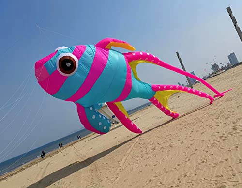 Yingfeida Colorful Soft Inflatable Cardinal Fish Kite Pendant Blue Pink