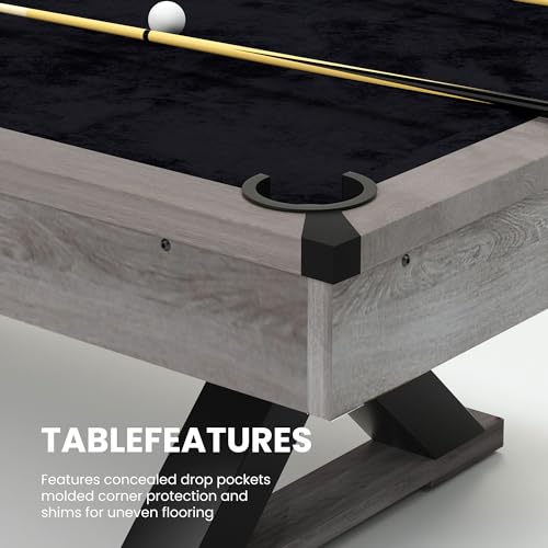 Gahowlen 7 ft Pool Table with Accessories Grey