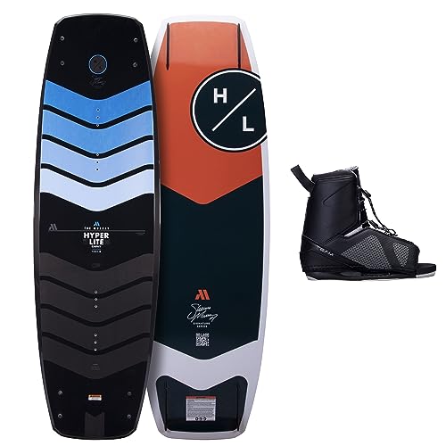 Hyperlite Murray Wakeboard with Open-Toe Adjustable Team Bindings Wakeboard Package Black/Orange