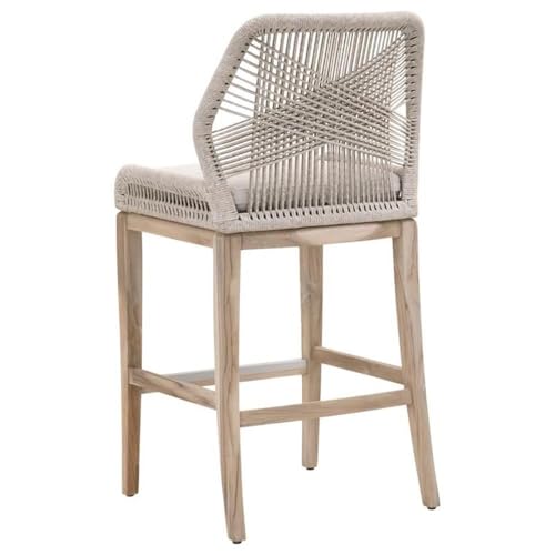Home Square 30" Fabric Outdoor Barstool Set of 3 Gray
