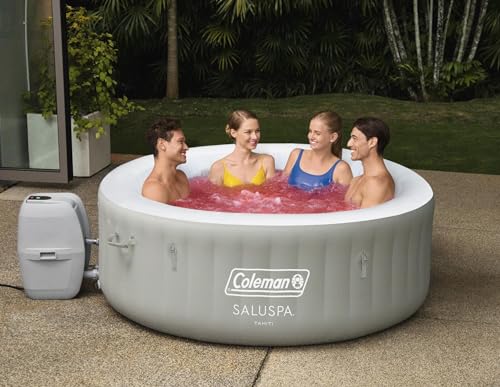 Coleman Tahiti EnergySense AirJet Inflatable Hot Tub Spa Gray